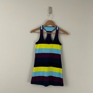 Lululemon Cool Racerback Tank Pow Stripe Split Pea/Plum/Inkwell Size 4